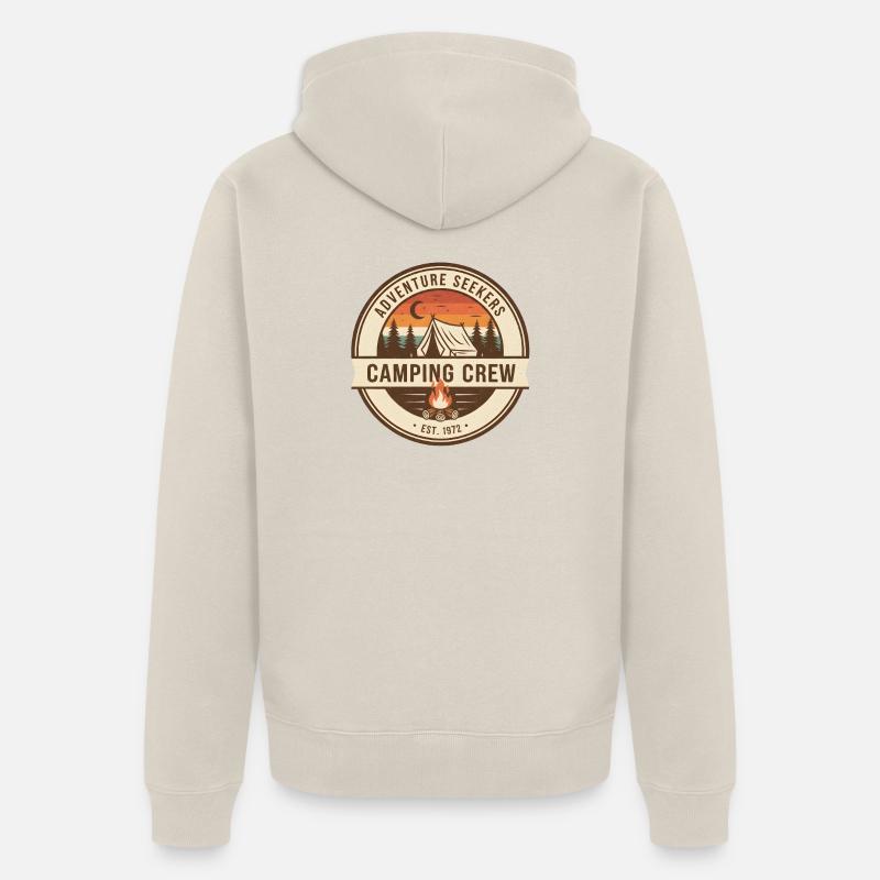Aventure de l’équipe de camping - Veste à capuche bio Premium Unisexe - beige