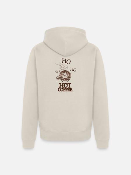 Hot Coffee-Kaffeefans Kaffeeliebhaber Weihnachten - Unisex Premium Bio Zip Hoodie - Beige