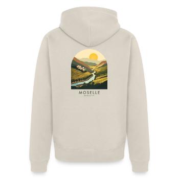 Moselle Germany Wine Country - Unisex Premium Bio Zip Hoodie - Beige - Hinten - Thijin (182cm)