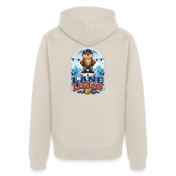 Legend Schwimmer schwimmen Pool-Cartoon Schwimm - Unisex Premium Bio Zip Hoodie - Beige - Hinten - Thijin (182cm)