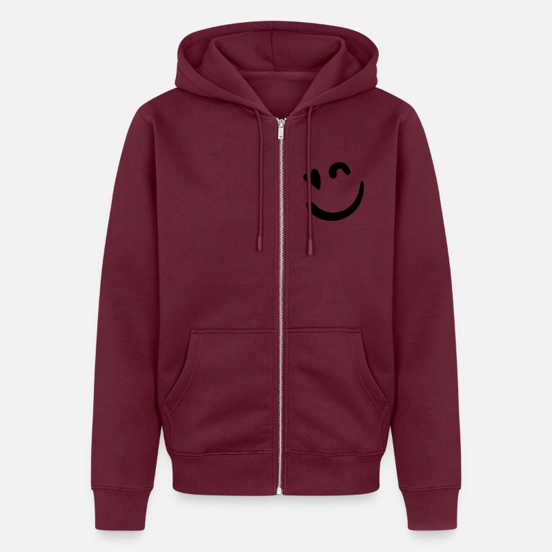 Logo Beacon - Jaune néon - Veste à capuche bio Premium Unisexe - bourgogne