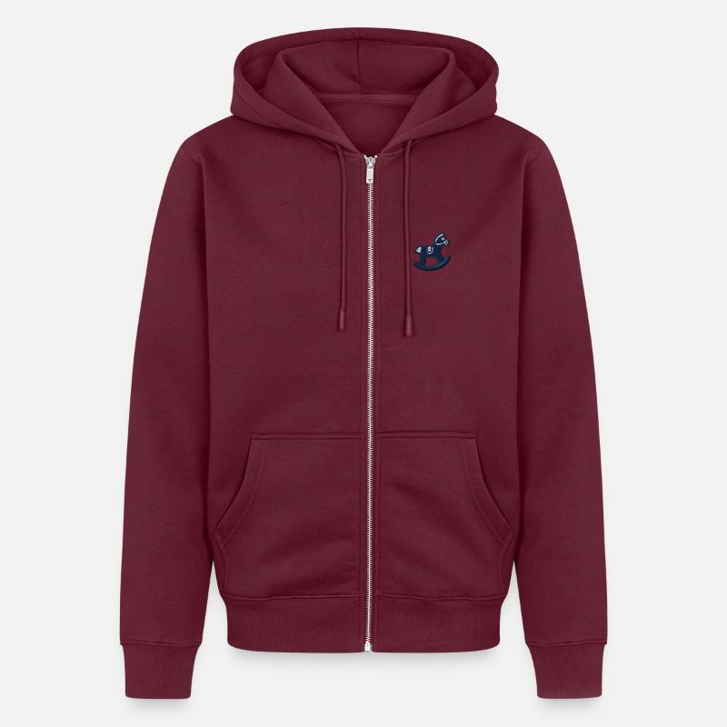 Cheval à bascule brodé - Veste à capuche bio Premium Unisexe - bourgogne
