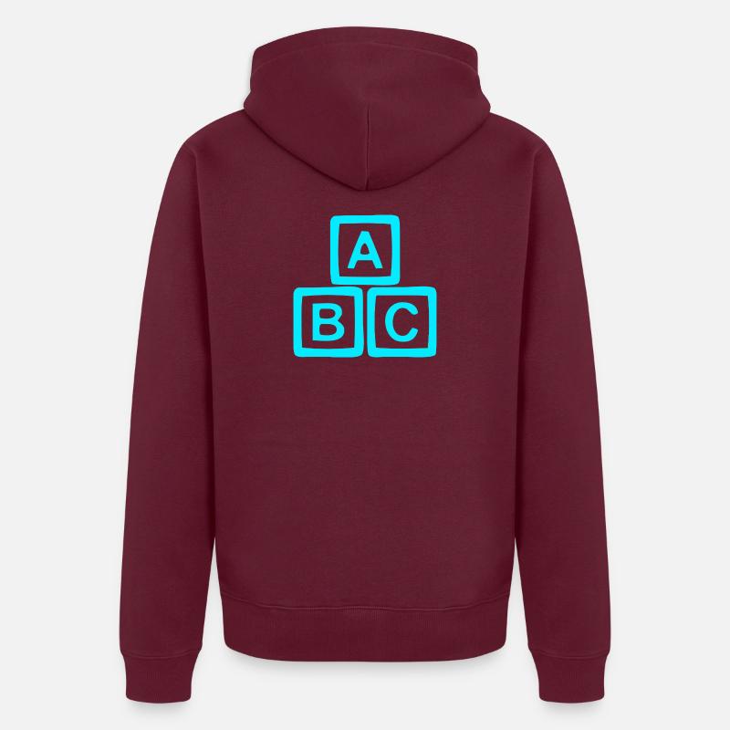 Neon ABC Block Pattern Unisex Premium Organic Zip Hoodie