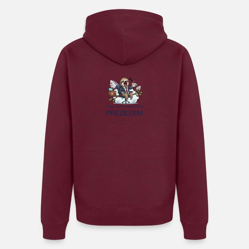 Yawning lazy sloth in the office Unisex Premium Organic Zip Hoodie