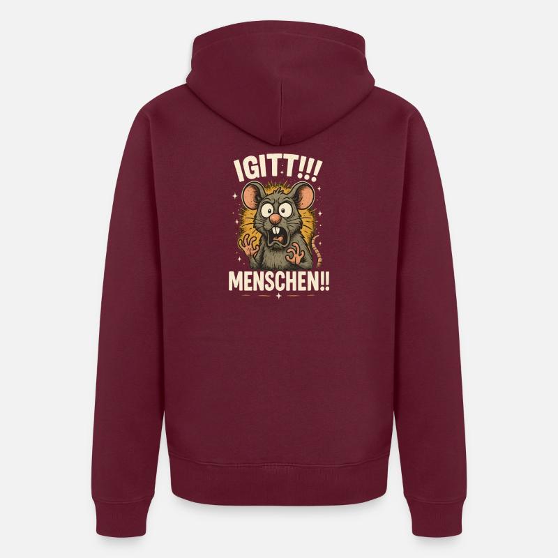 Igitt Menschen Unisex Premium Bio Zip Hoodie