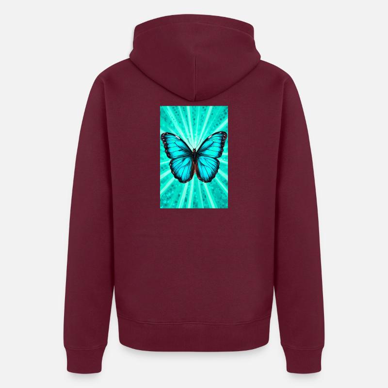 papillon - Veste à capuche bio Premium Unisexe - bourgogne