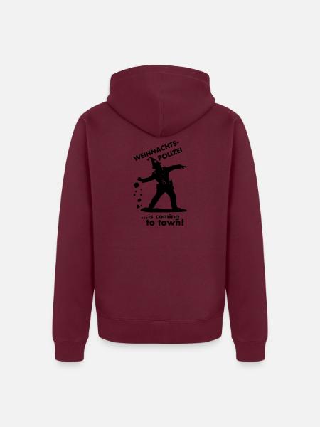 Weihnachtspolizei - Unisex Premium Bio Zip Hoodie - Burgunderrot