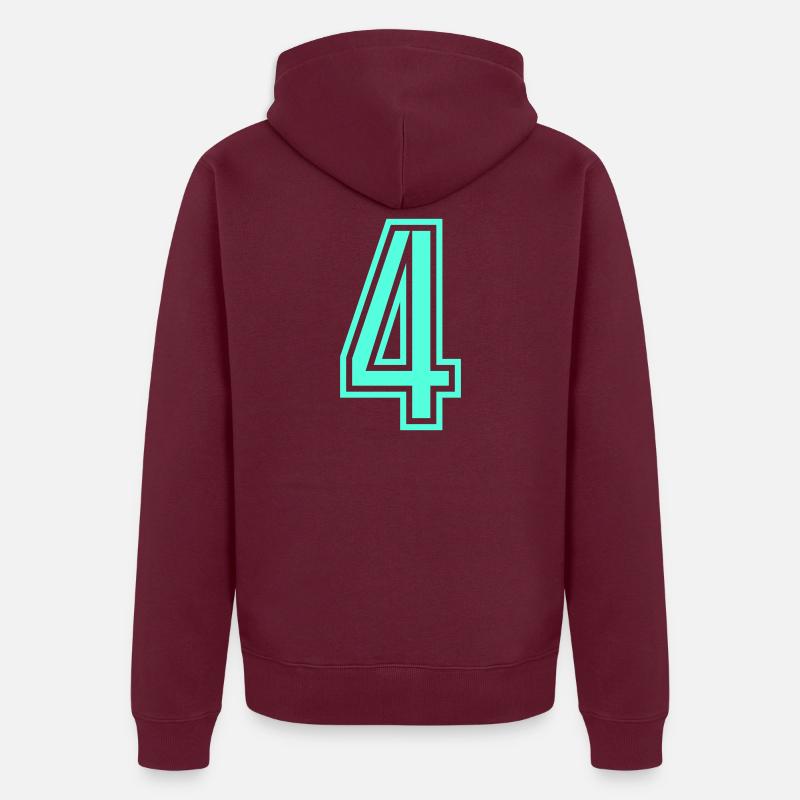4 - Veste à capuche bio Premium Unisexe - bourgogne