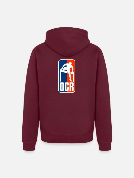 D5174F71-138D-415B-A064-3E5FBFE1FA07 - Unisex Premium Bio Zip Hoodie - Burgunderrot