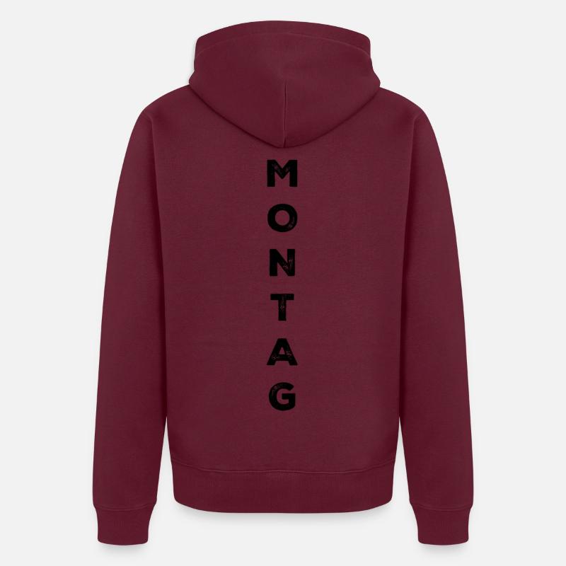 Monday - black Unisex Premium Organic Zip Hoodie