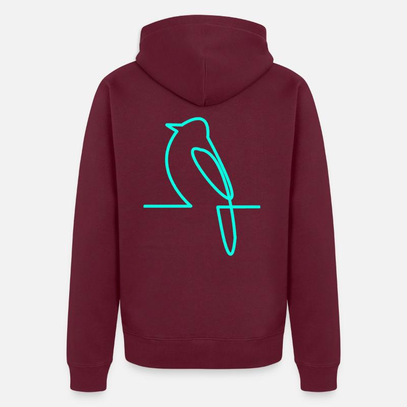 Neonvogel am Ast Unisex Premium Bio Zip Hoodie
