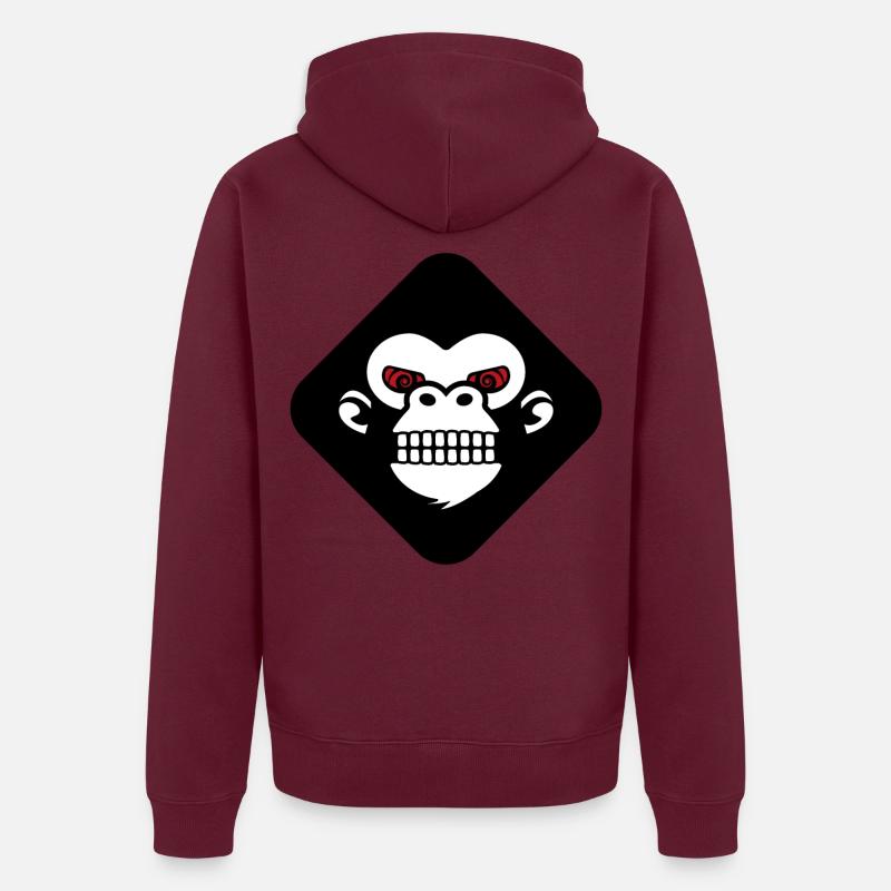 Logo des dents de gorille Veste à capuche bio Premium Unisexe