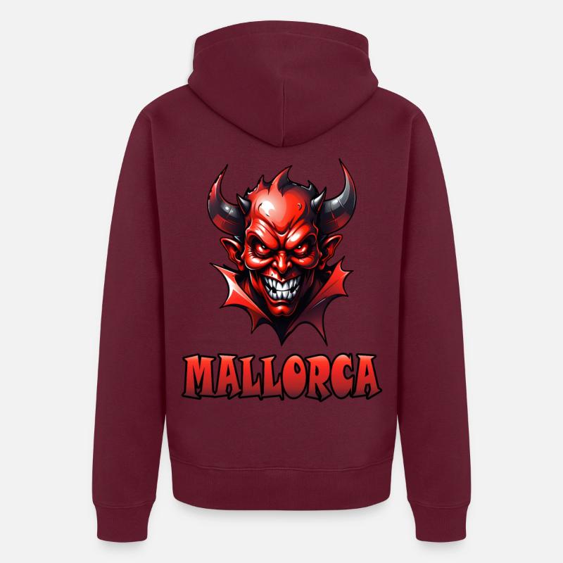 Majorque avec Red Devil - Veste à capuche bio Premium Unisexe - bourgogne