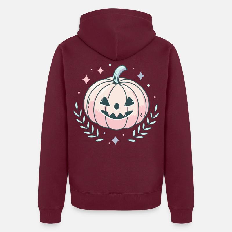 Citrouille pastel joyeuse Veste à capuche bio Premium Unisexe