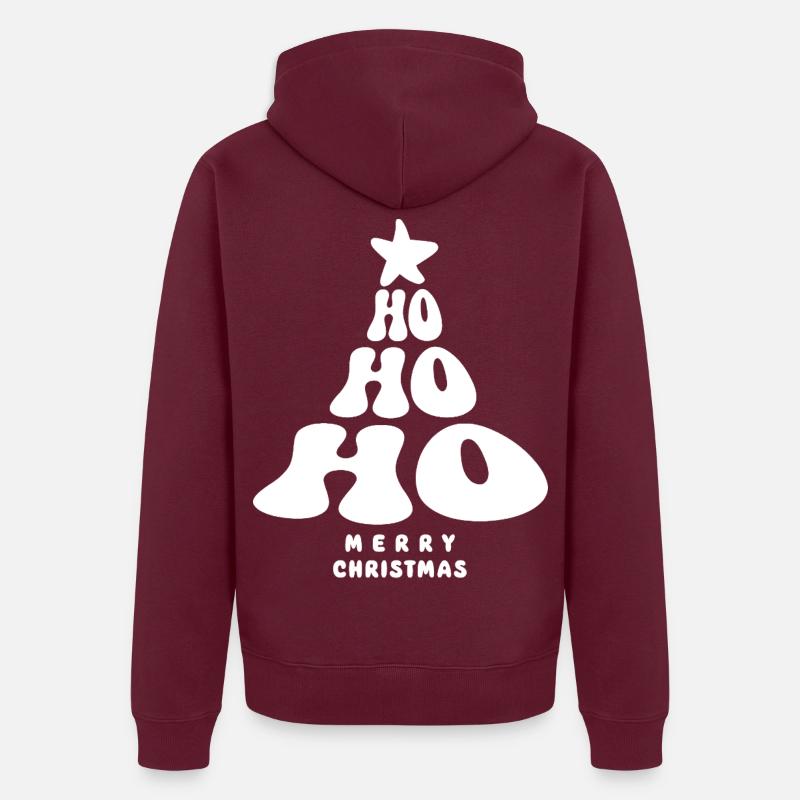 Merry Christmas - Ho ho ho - Christmas Tree Unisex Premium Organic Zip Hoodie