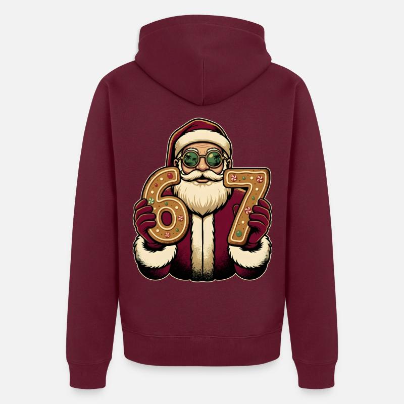 Santa's Sugar Counts 67 Unisex Premium Organic Zip Hoodie