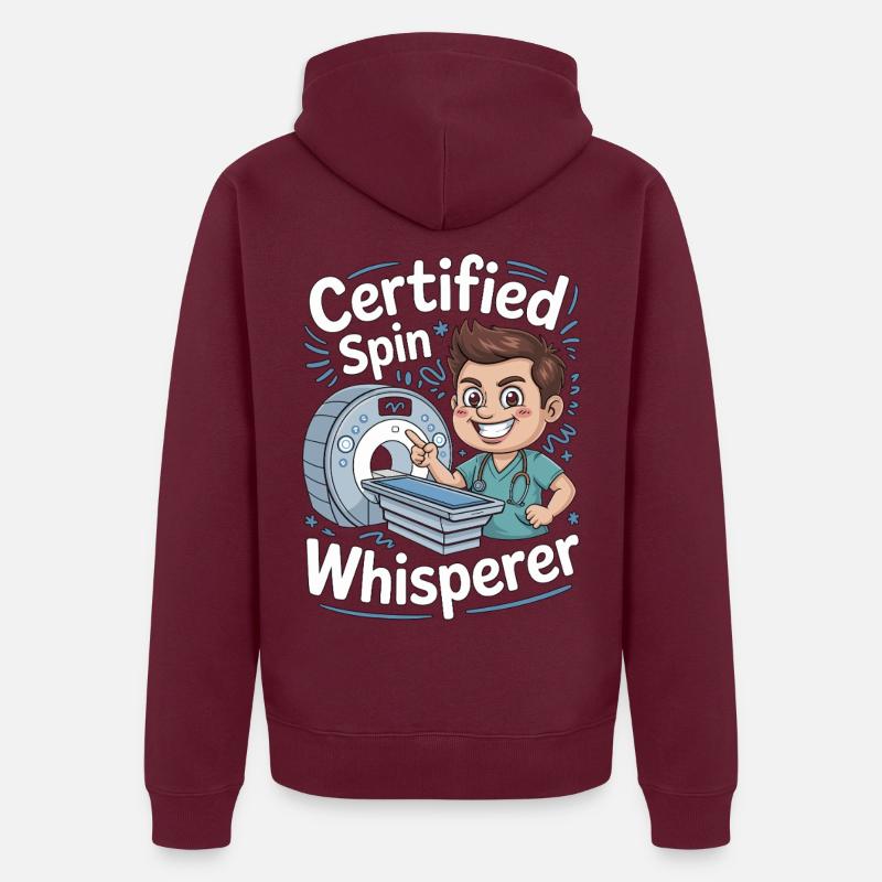 MRI Tech Certified Spin Whisperer Radiographer Unisex Premium Bio Zip Hoodie
