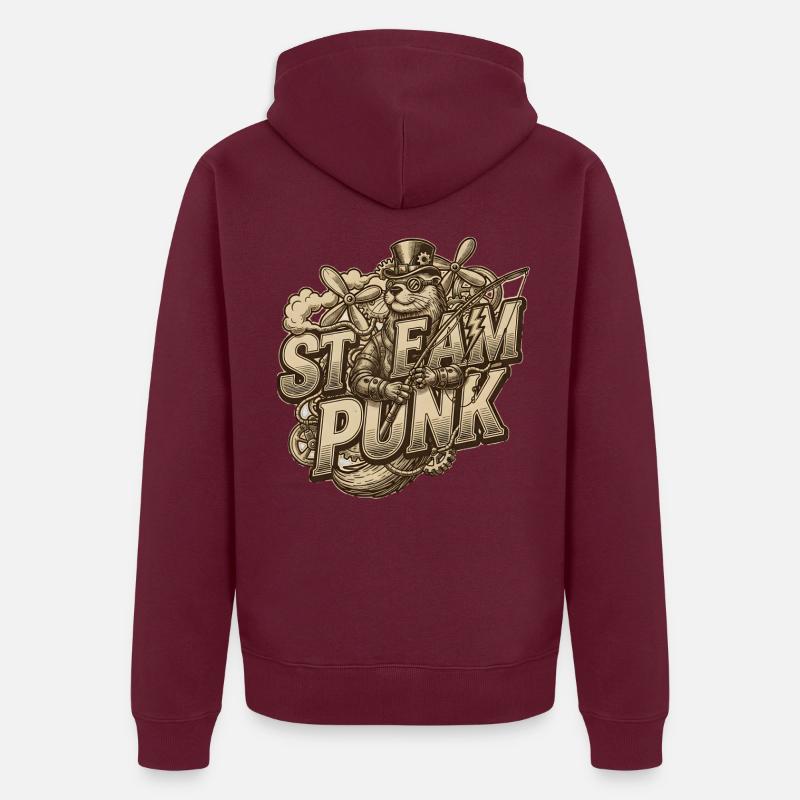 Steampunk Ästhetik & Retro Unisex Premium Bio Zip Hoodie