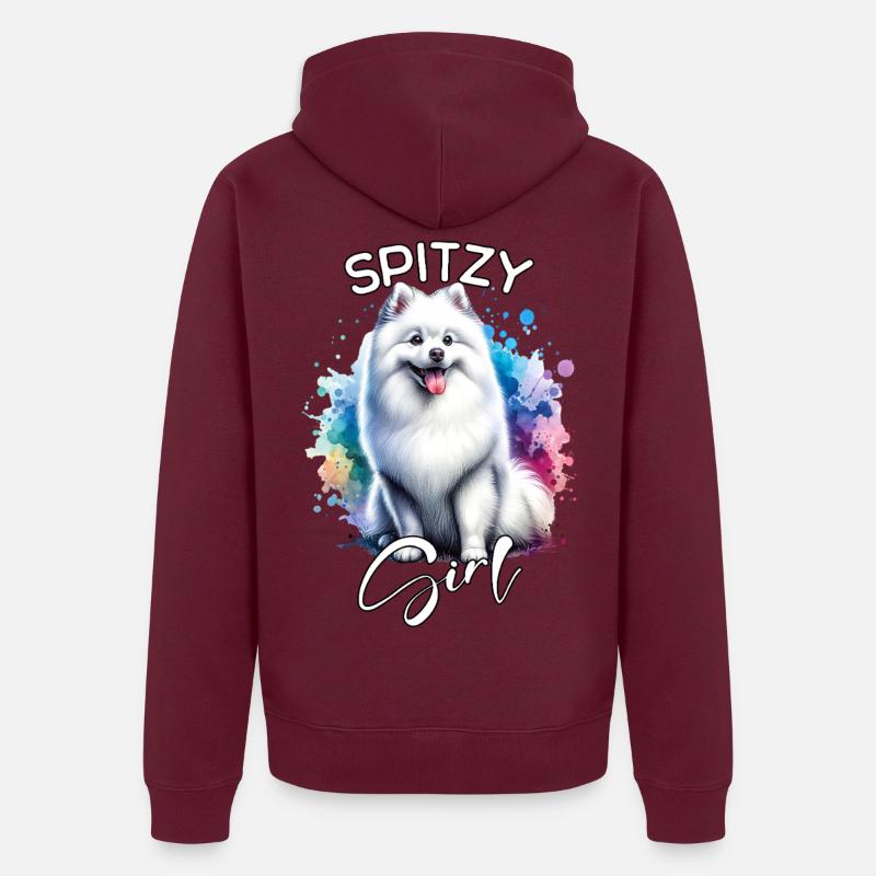 Spitz Mädchen Spitz - Unisex Premium Bio Zip Hoodie - Burgunderrot