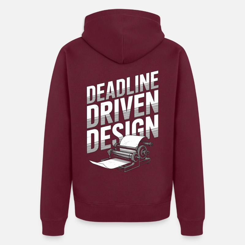 Graphiste graphiste Designer d’Impression Motivé par les délais Veste à capuche bio Premium Unisexe