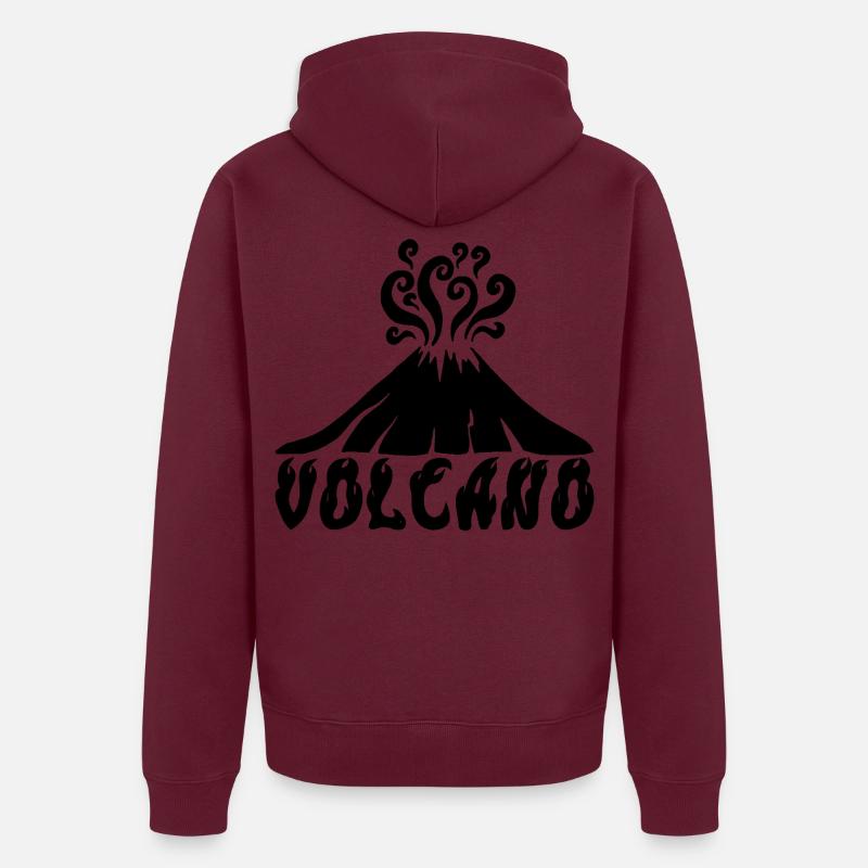 Schwarzer Vulkan - Unisex Premium Bio Zip Hoodie - Burgunderrot