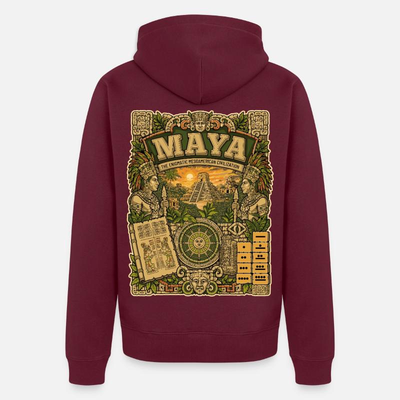 Maya-Zivilisation Unisex Premium Bio Zip Hoodie