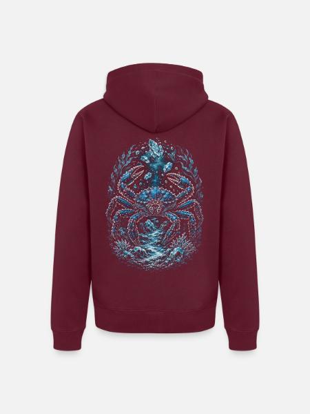 Alaska Königskrabben - Unisex Premium Bio Zip Hoodie - Burgunderrot