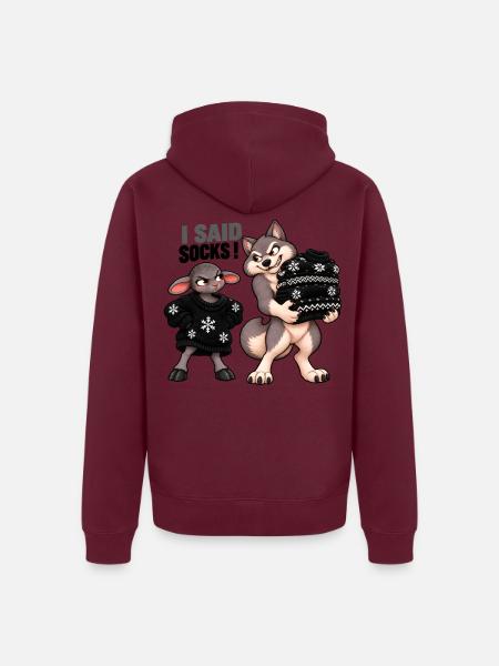 Schwarzes Schaf – Strickhumor – Socken - Unisex Premium Bio Zip Hoodie - Burgunderrot