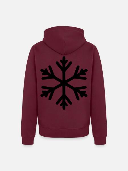Eiskristall Winter Schnee Schneekristall - Unisex Premium Bio Zip Hoodie - Burgunderrot