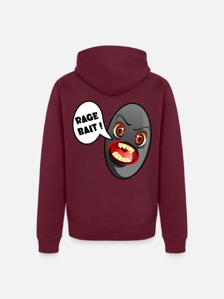 Olive Emotionen, Soziale Medien - Unisex Premium Bio Zip Hoodie - Burgunderrot - Hinten