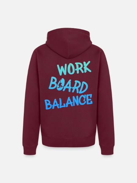 Snowboard - work board balance - Unisex Premium Bio Zip Hoodie - Burgunderrot