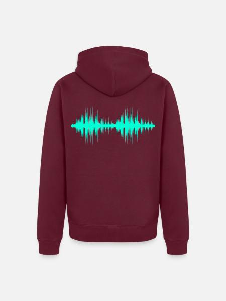 Techno Bass - Unisex Premium Bio Zip Hoodie - Burgunderrot