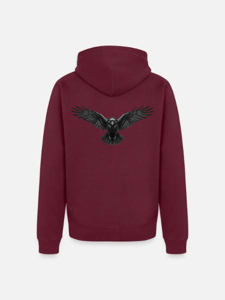 Rabe - Unisex Premium Bio Zip Hoodie - Burgunderrot