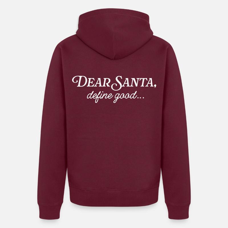 Dear Santa Unisex Premium Bio Zip Hoodie