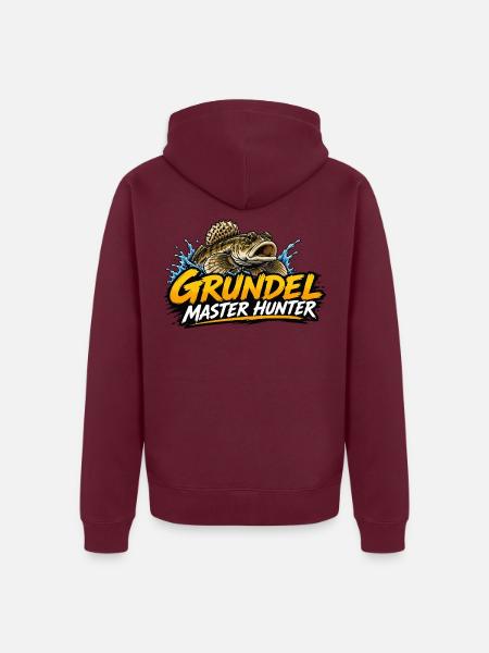 Grundel Master Hunter Angler - Unisex Premium Bio Zip Hoodie - Burgunderrot
