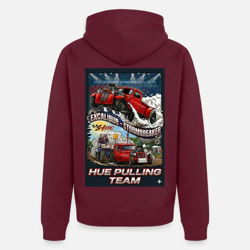 Tshirt_Hue_Pulling_Team - Veste à capuche bio Premium Unisexe - bourgogne