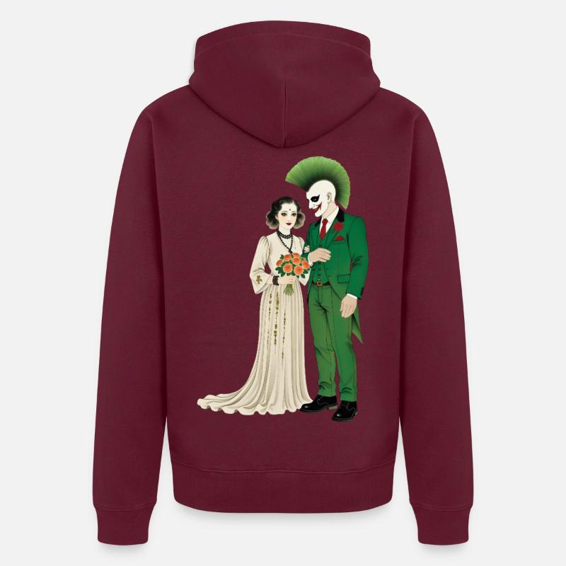 PUNKS WEDDING - steam punk'n'roll - Veste à capuche bio Premium Unisexe - bourgogne