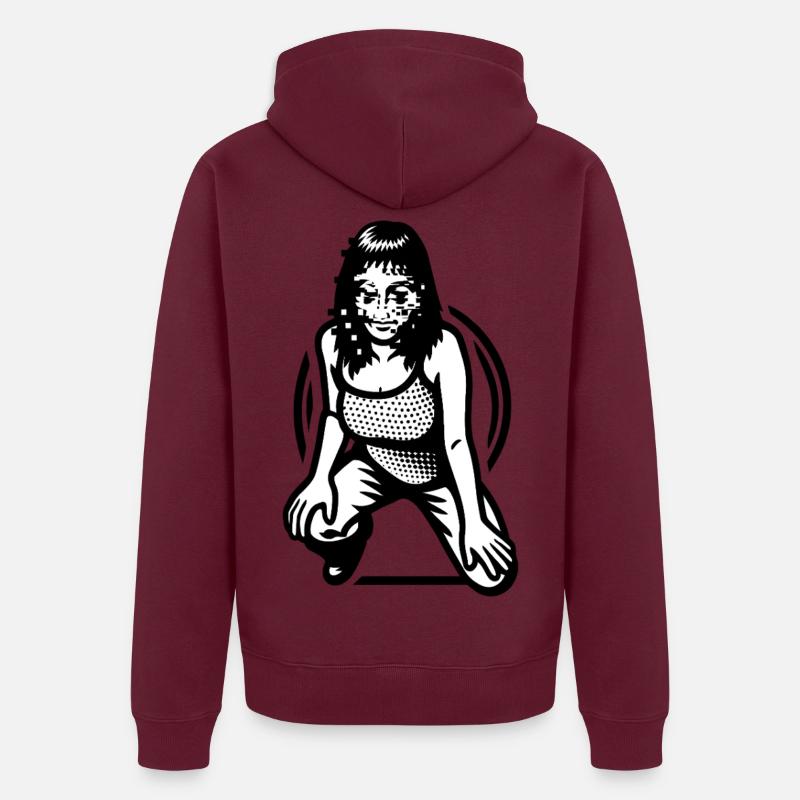 HACKER GIRL - black & white  Veste à capuche bio Premium Unisexe