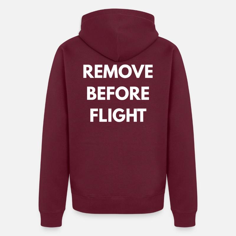 VOR DEM FLUG ENTFERNEN Unisex Premium Bio Zip Hoodie