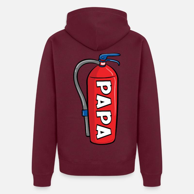Annonceur du bébé - Papa pompier - Veste à capuche bio Premium Unisexe - bourgogne