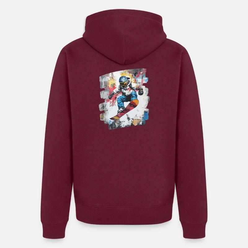 Snowboarder Pulverschnee Unisex Premium Bio Zip Hoodie