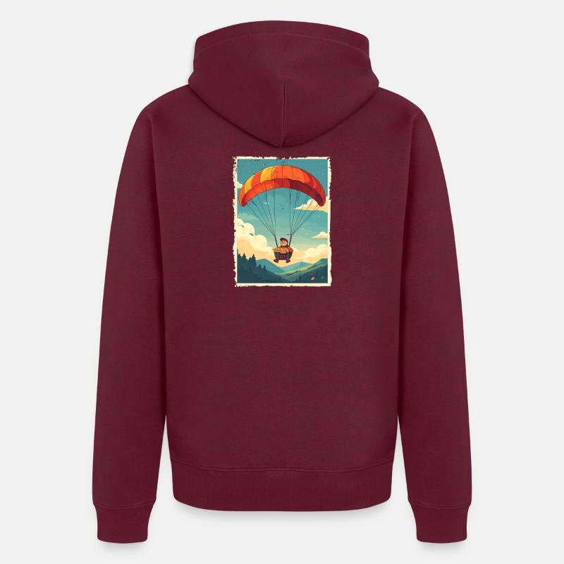 Adventurous Pizza Flight Illustration Unisex Premium Organic Zip Hoodie