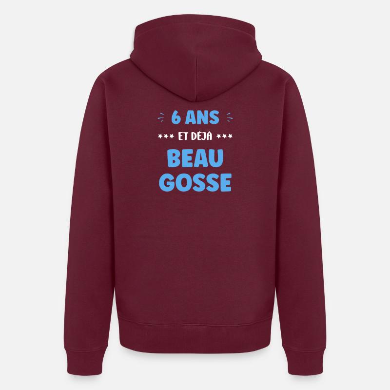 6 ans - Veste à capuche bio Premium Unisexe - bourgogne