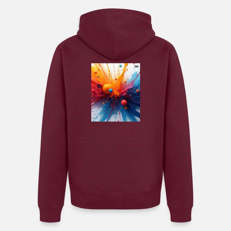 Abstract Color Explosion Unisex Premium Organic Zip Hoodie