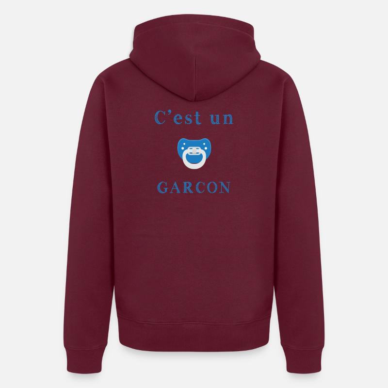Naissance C'est un garcon - Veste à capuche bio Premium Unisexe - bourgogne
