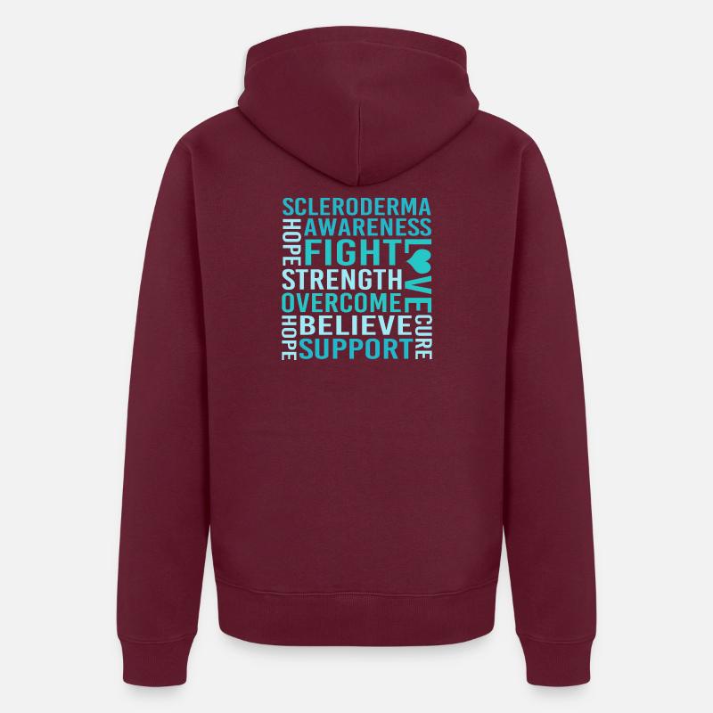 Scleroderma - Unisex Premium Organic Zip Hoodie - burgundy