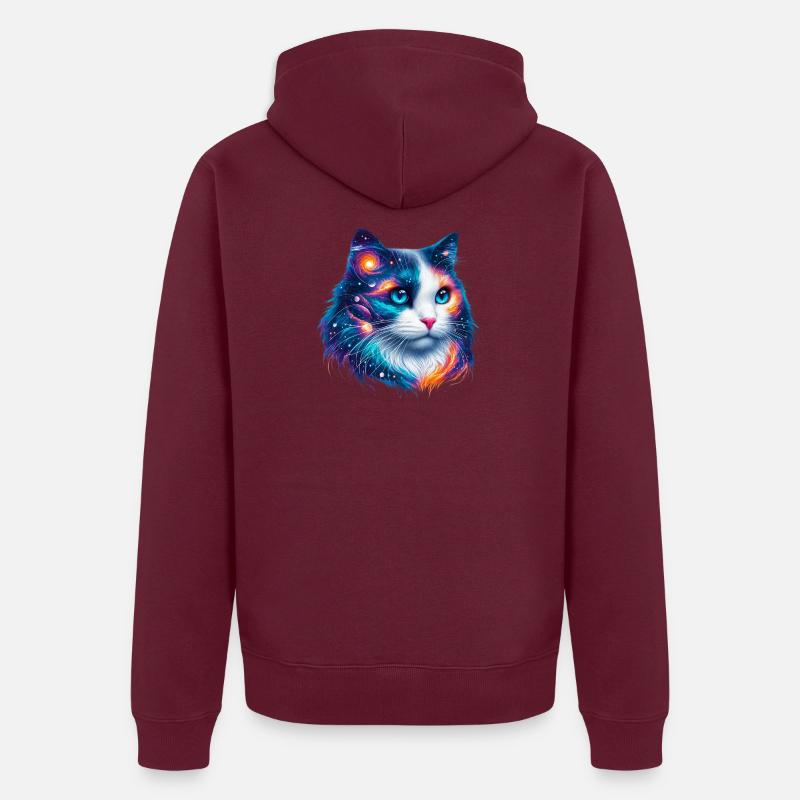 Chat - Veste à capuche bio Premium Unisexe - bourgogne