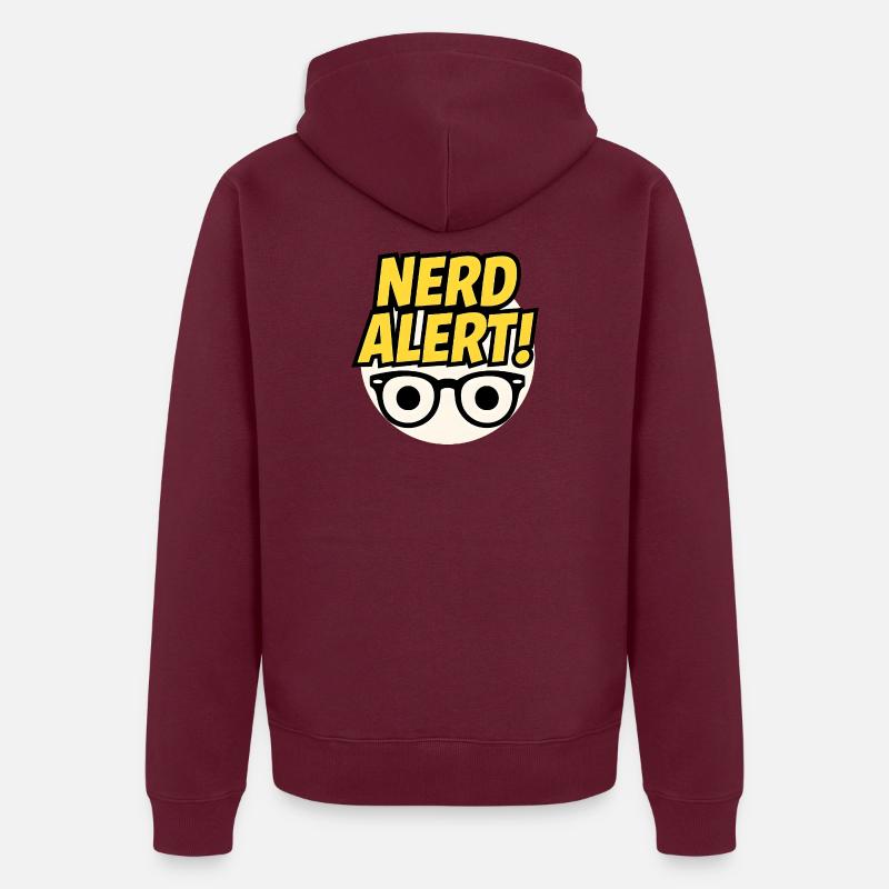 Nerd Alert Spaßdesign mit Brille Unisex Premium Bio Zip Hoodie