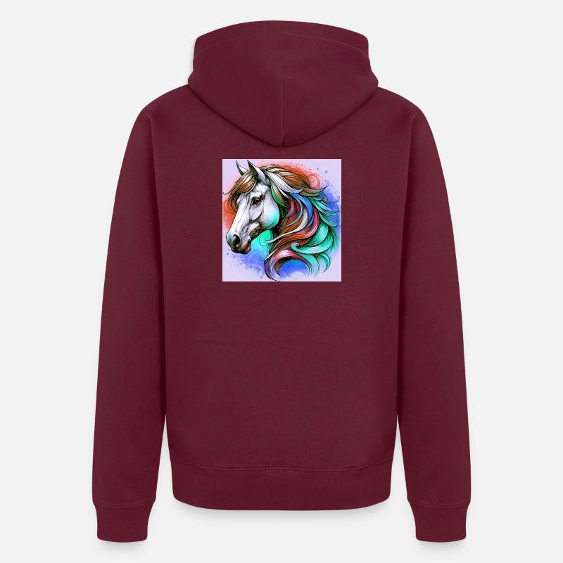 cheval - Veste à capuche bio Premium Unisexe - bourgogne