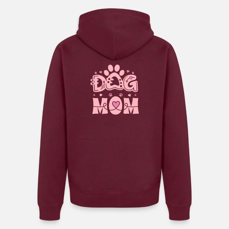 Minimales DOG-MOM-Monogramm Unisex Premium Bio Zip Hoodie